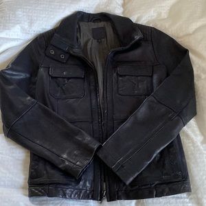 Vintage GAP Leather Jacket, Dark Plum, XS